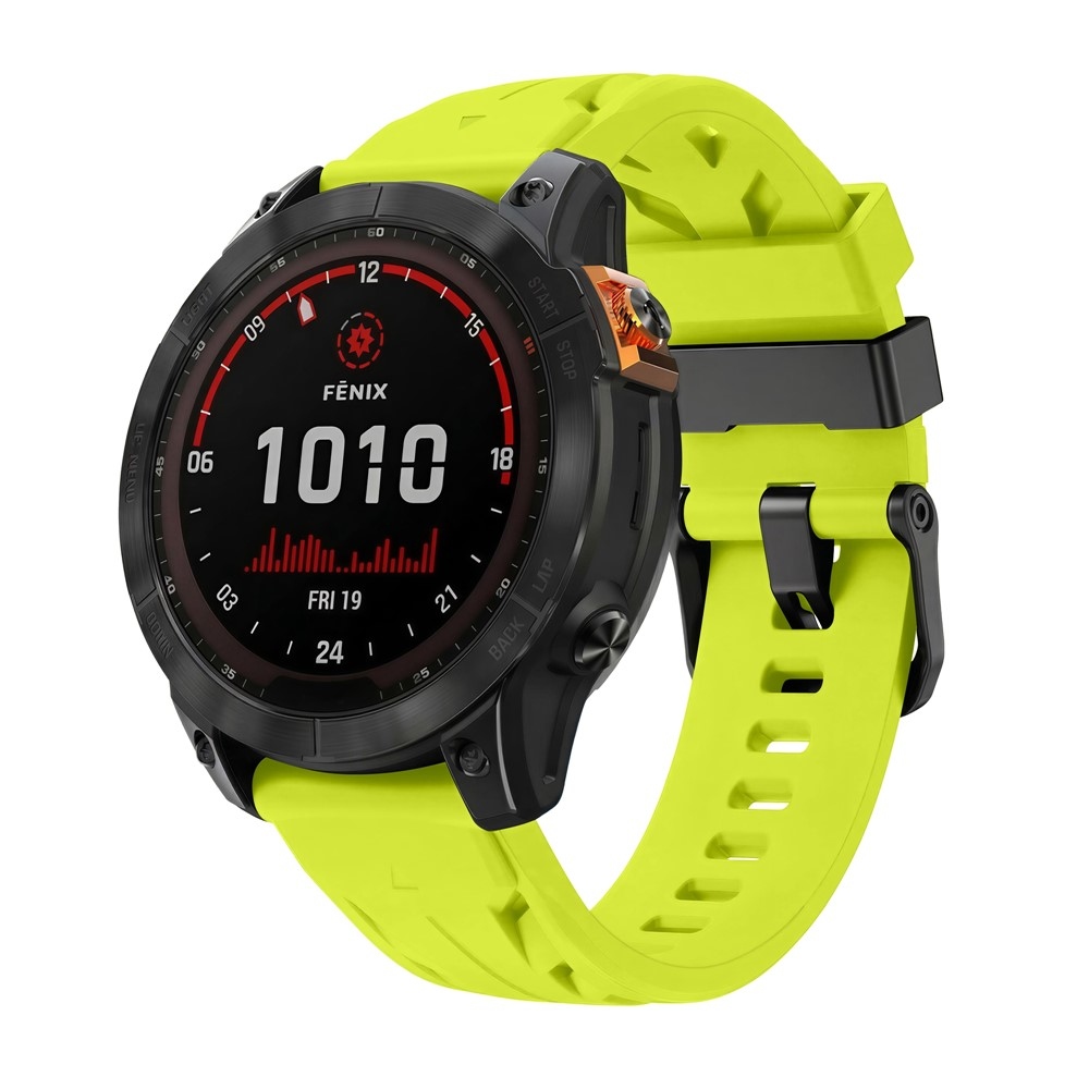 Groove silikónový remienok 22mm na Garmin Fenix ​​8 Pro 47mm/Fenix ​​8 47mm - žltozelený
