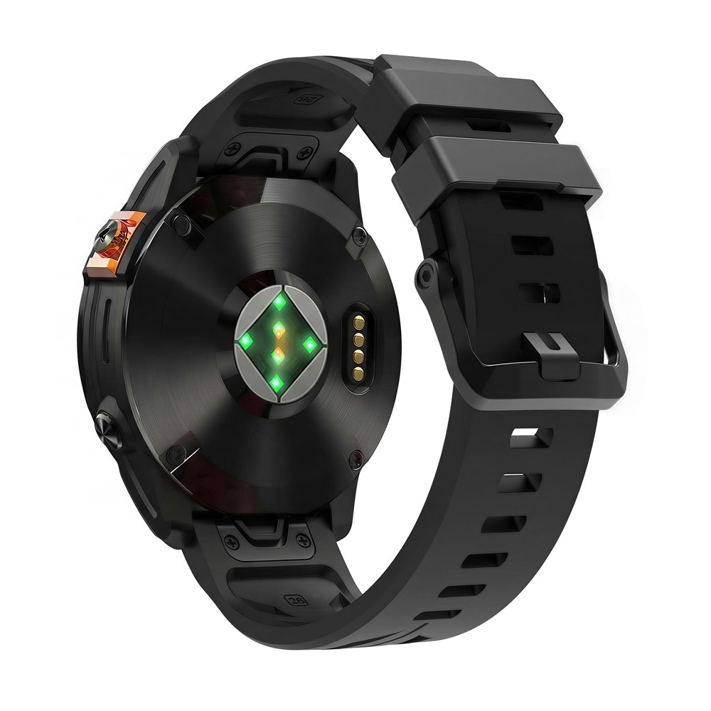 Groove silikónový remienok 26mm na Garmin Fenix ​​8 Pro 51mm/Fenix ​​8 51mm - čierny