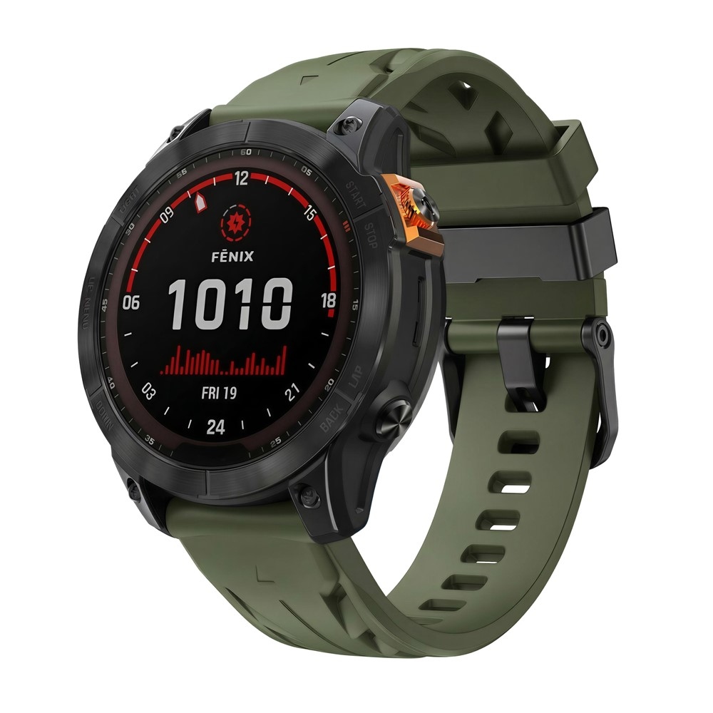 Groove silikónový remienok 26mm na Garmin Fenix ​​8 Pro 51mm/Fenix ​​8 51mm - zelený