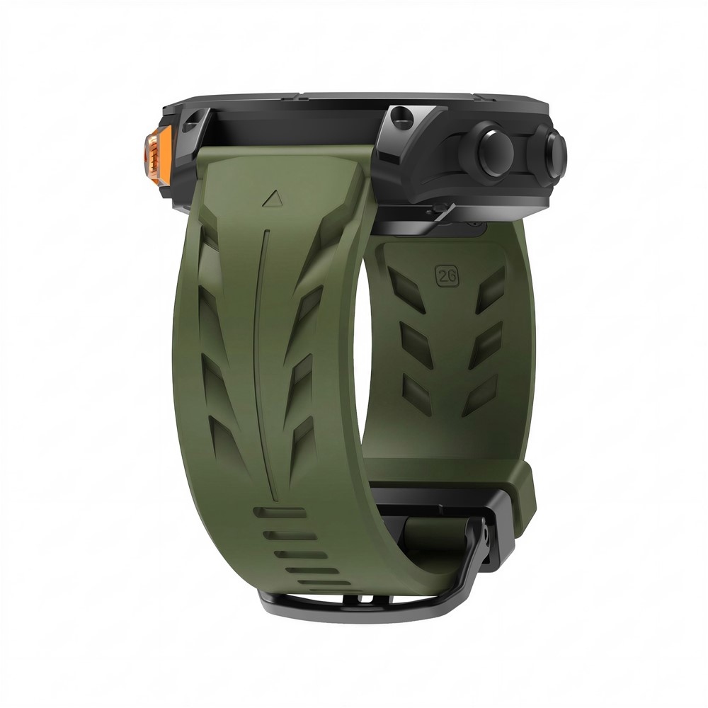 Groove silikónový remienok 26mm na Garmin Fenix ​​8 Pro 51mm/Fenix ​​8 51mm - zelený