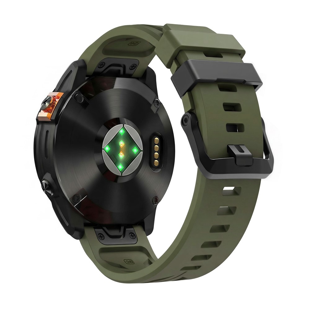 Groove silikónový remienok 26mm na Garmin Fenix ​​8 Pro 51mm/Fenix ​​8 51mm - zelený
