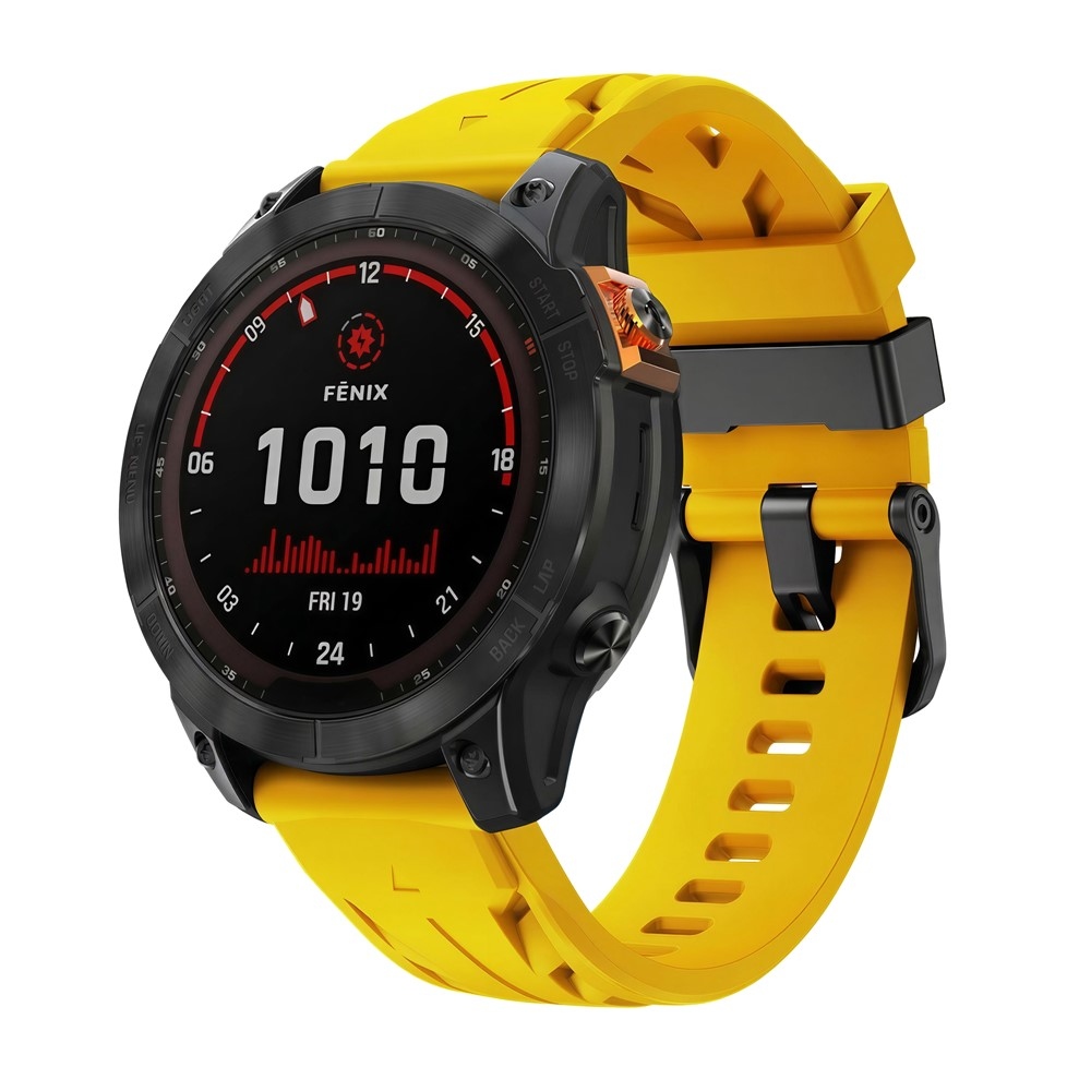 Groove silikónový remienok 26mm na Garmin Fenix ​​8 Pro 51mm/Fenix ​​8 51mm - žltý