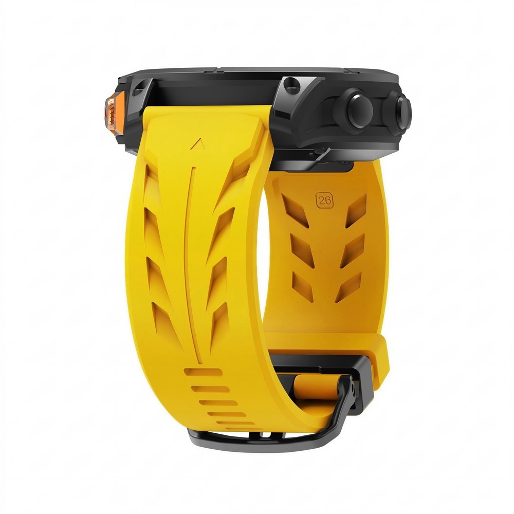 Groove silikónový remienok 26mm na Garmin Fenix ​​8 Pro 51mm/Fenix ​​8 51mm - žltý