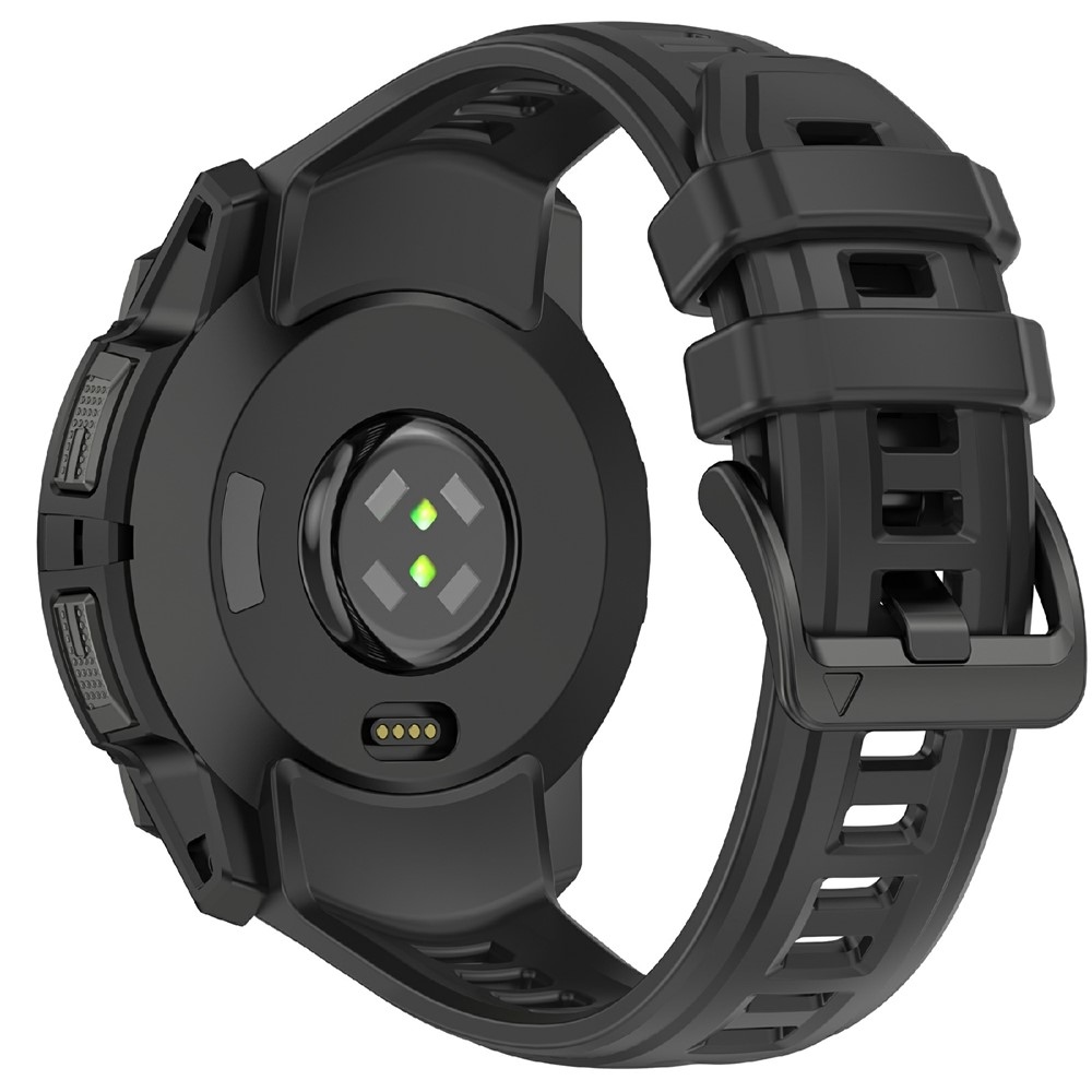 Groove silikónový remienok na Garmin Instinct 3 45mm/3 Solar 45mm - čierny
