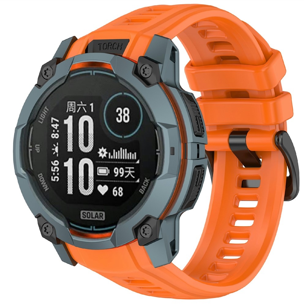Groove silikónový remienok na Garmin Instinct 3 45mm/3 Solar 45mm - oranžový