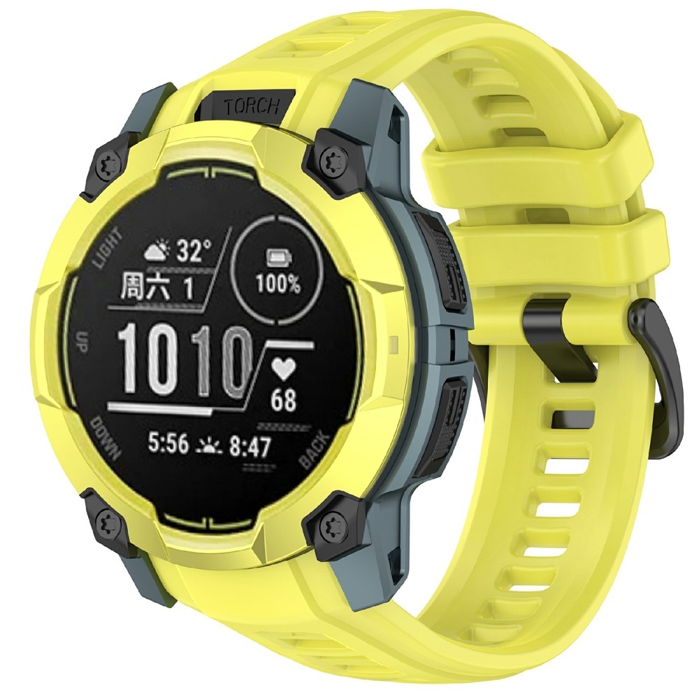 Groove silikónový remienok na Garmin Instinct 3 45mm/3 Solar 45mm - žltozelený