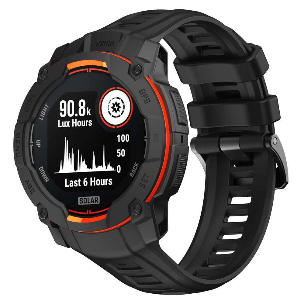 Groove silikónový remienok na Garmin Instinct 3 50mm/3 Solar 50mm - čierny