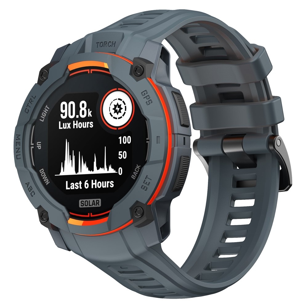 Groove silikónový remienok na Garmin Instinct 3 50mm/3 Solar 50mm - modrý