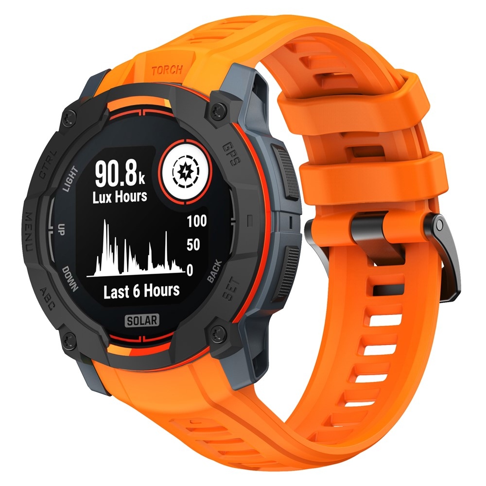 Groove silikónový remienok na Garmin Instinct 3 50mm/3 Solar 50mm - oranžový