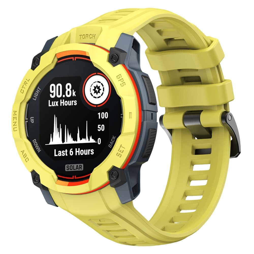 Groove silikónový remienok na Garmin Instinct 3 50mm/3 Solar 50mm - žltý