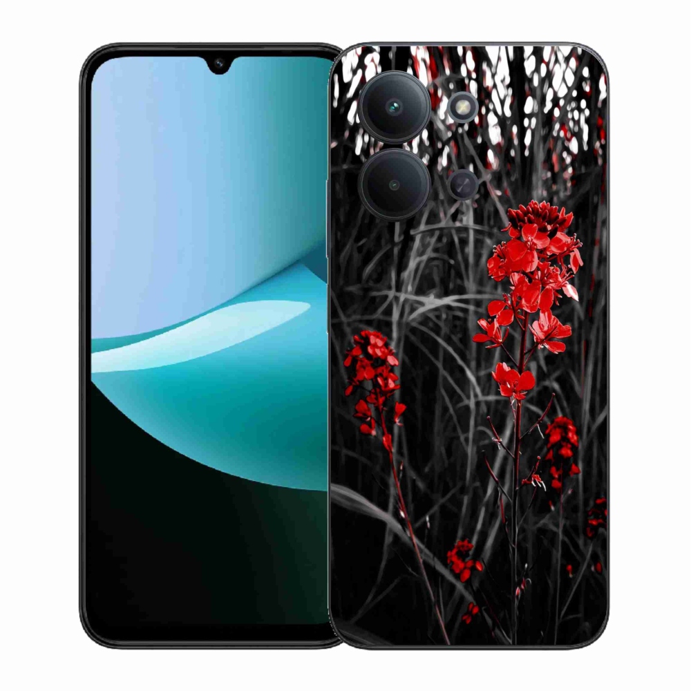 Gélový kryt mmCase na Xiaomi Redmi 15C 4G (171mm)/Poco C85 4G (171mm) - červená rastlina