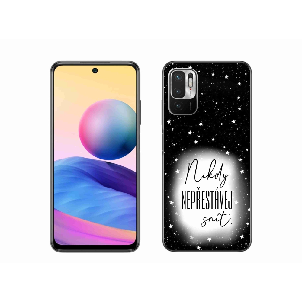 Gélový kryt mmCase na Xiaomi Redmi Note 10 5G - citát 1 bieločierne pozadie