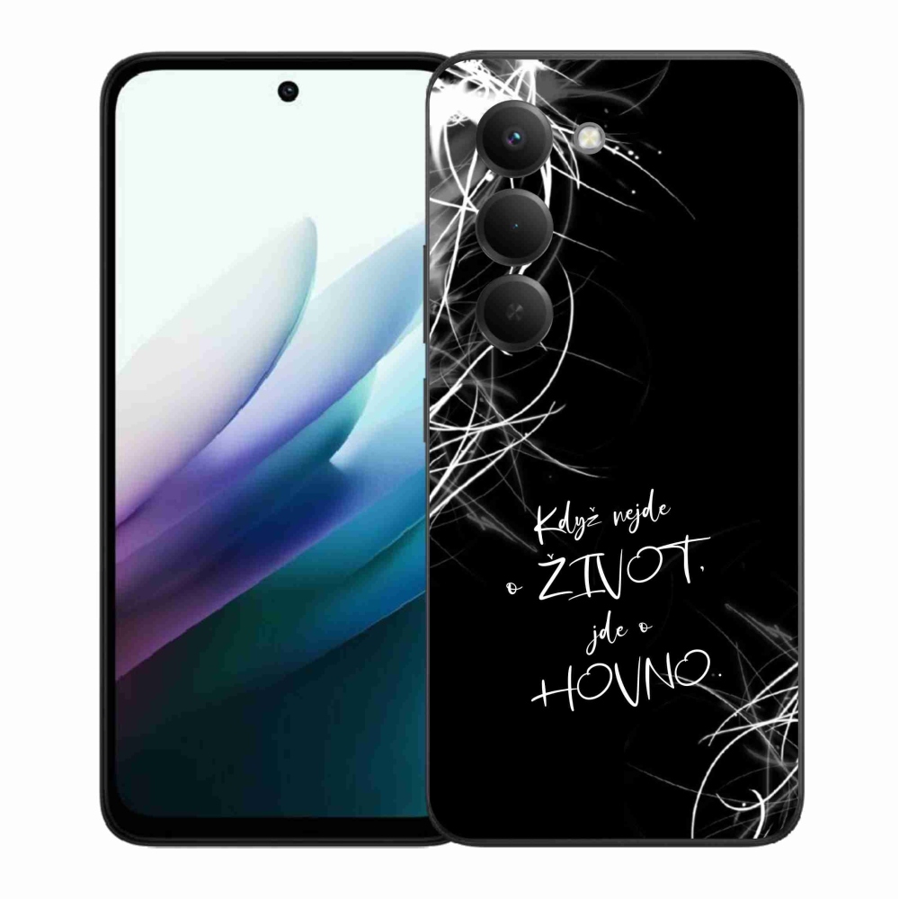 Gélový kryt mmCase na Xiaomi Redmi 15 4G/5G (171mm) - vtipný text 16 čierne pozadie