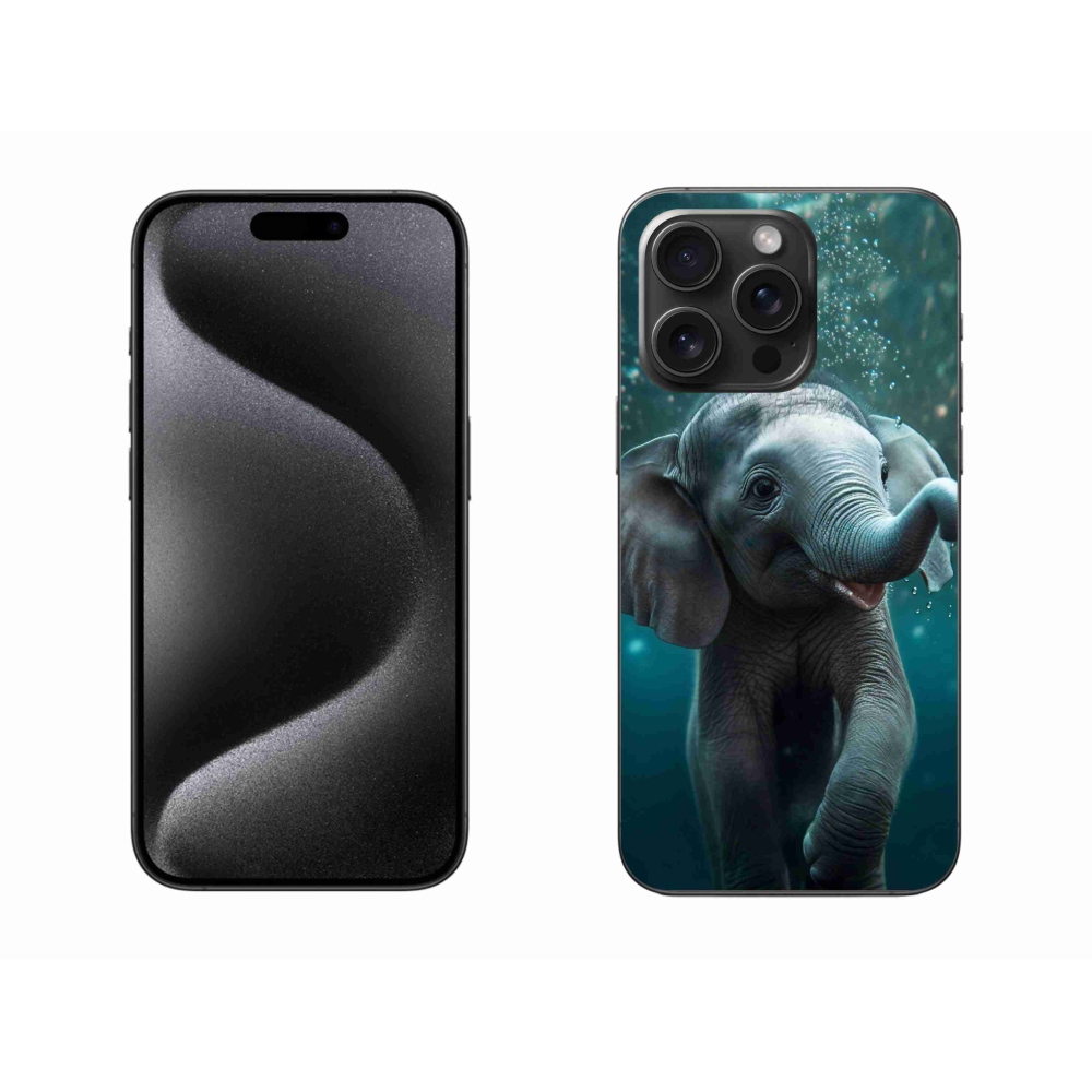 Gélový kryt mmCase na iPhone 15 Pro Max - sloník pod vodou