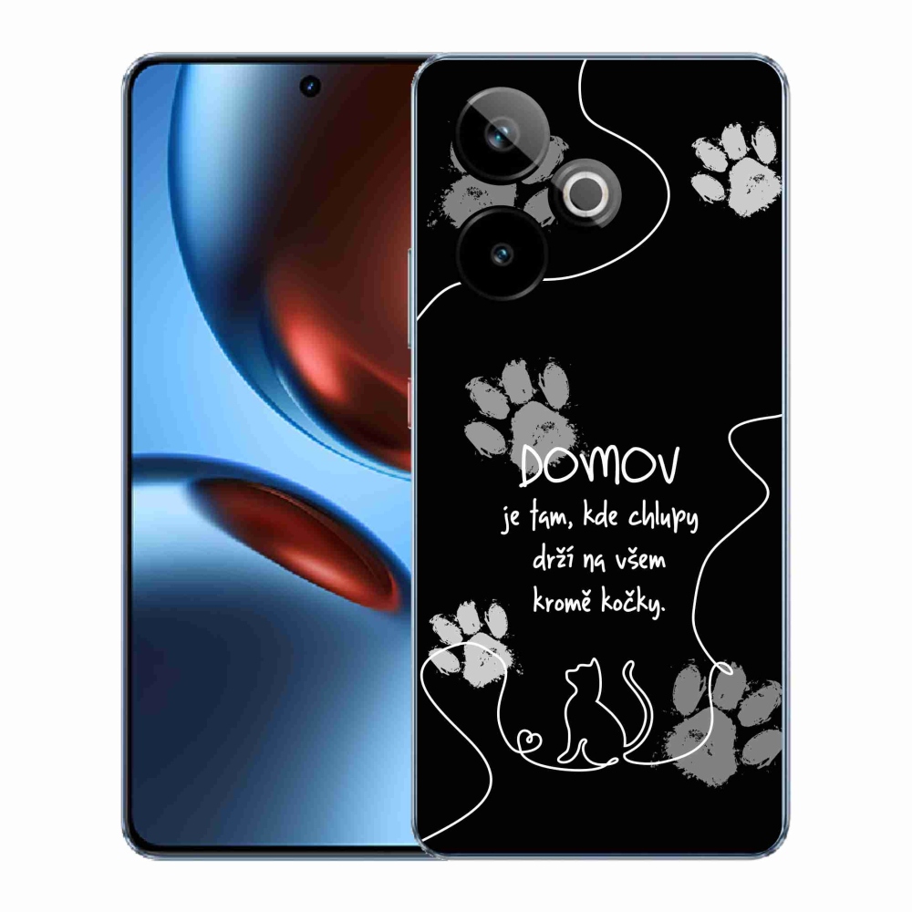 Gélový kryt mmCase na Realme GT 7 5G/GT 7T 5G - mačacie motív čierne pozadie