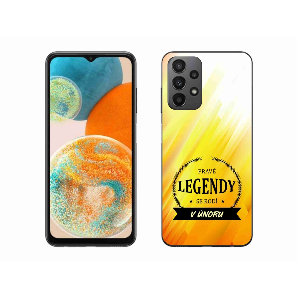 Gélový kryt mmCase na Samsung Galaxy A23 4G/5G - legendy vo februári žlté pozadie