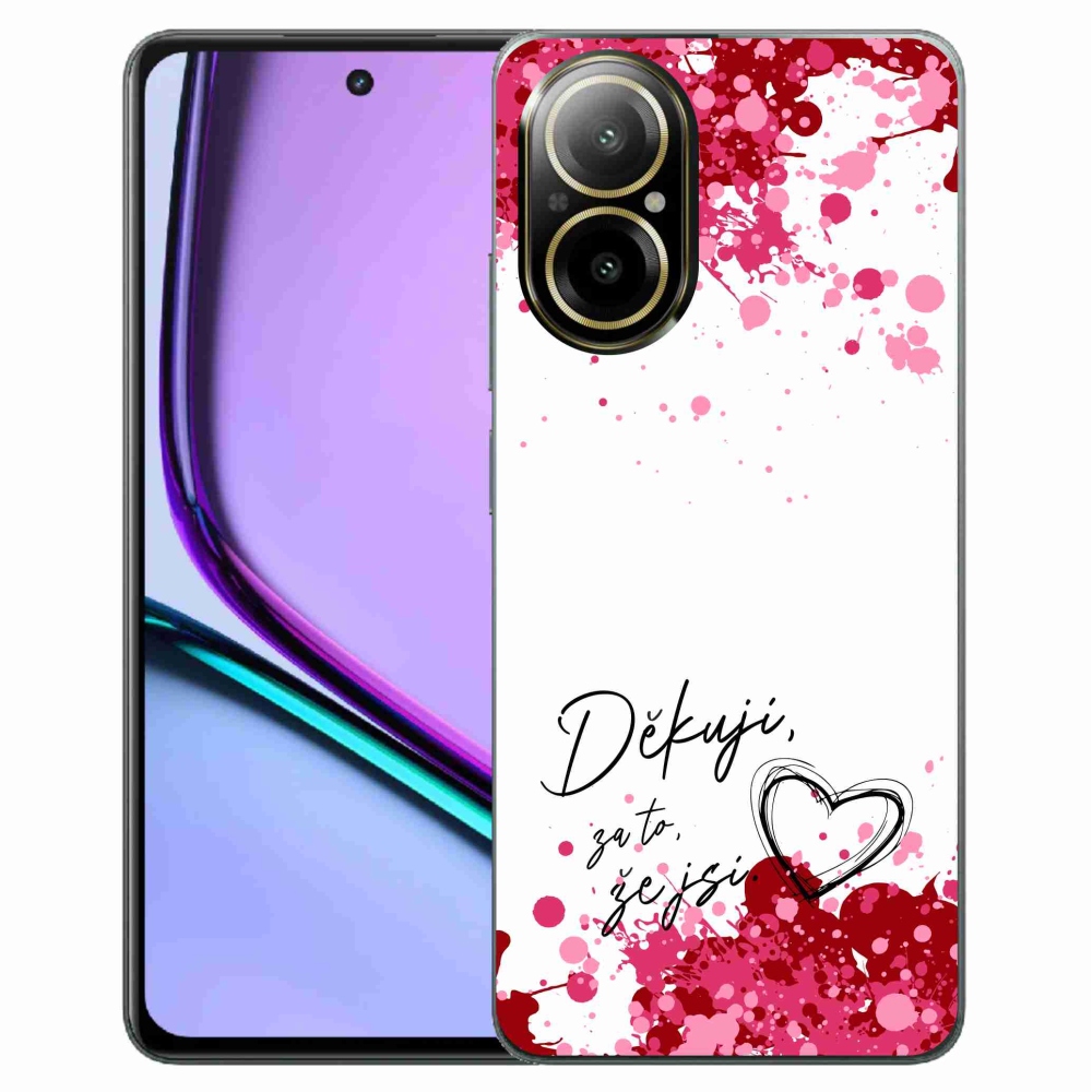 Gélový kryt mmCase na Realme C67 - zamilovaný text 2 biele pozadie