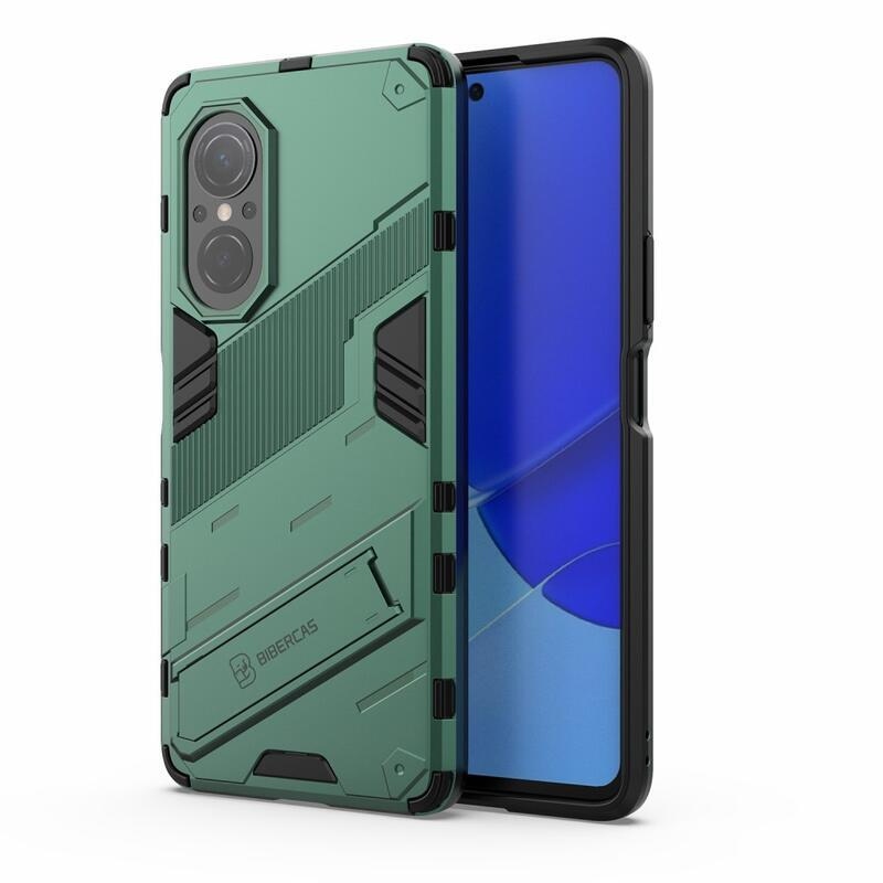 Armory odolný hybridný kryt s výklopným stojanom na mobil Huawei Nova 9 SE - zelený