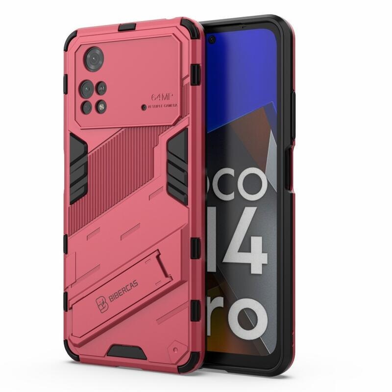 Guard odolný hybridný kryt s výklopným stojanom na mobil Xiaomi Poco M4 Pro 4G - rose