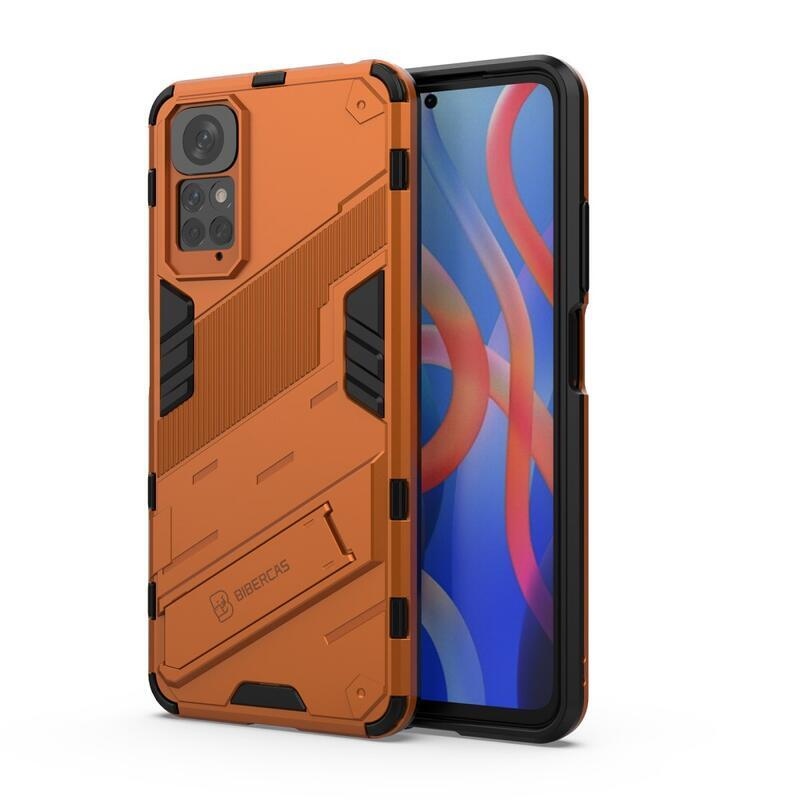 Guard odolný hybridný kryt s výklopným stojanom na mobil Xiaomi Redmi Note 11 4G/Note 11S 4G - oranžový