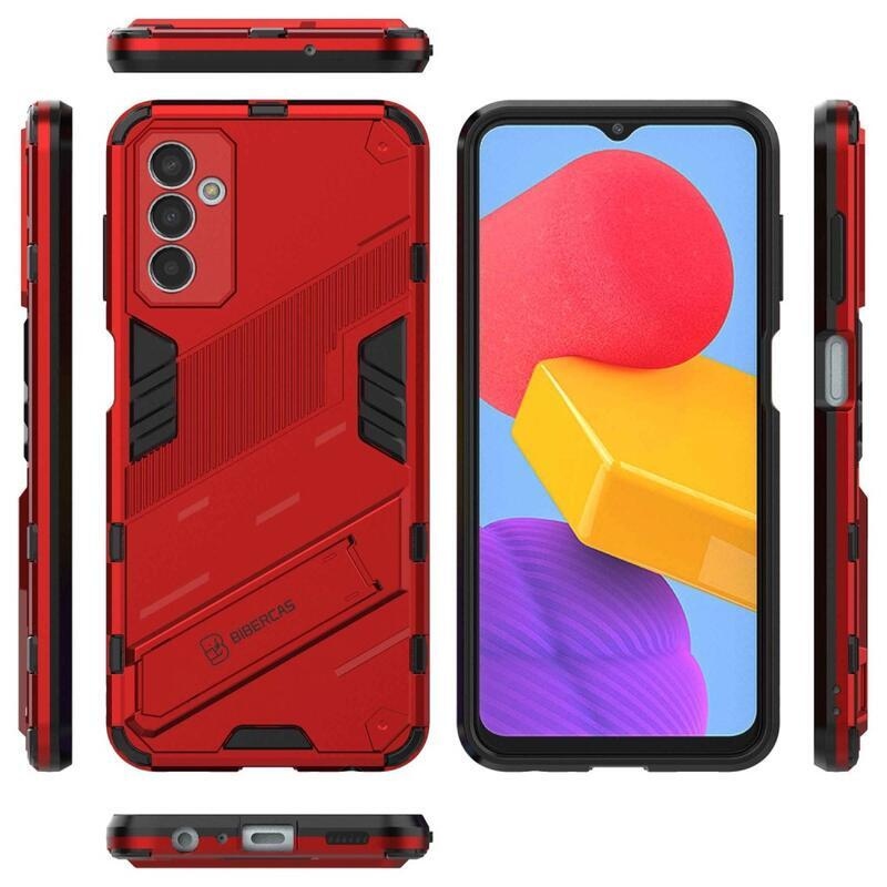 Armory odolný hybridný kryt s výklopným stojanom pre mobil Samsung Galaxy M13 4G - červený