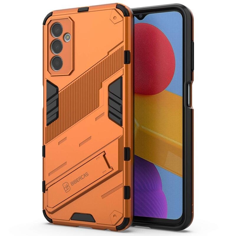 Armory odolný hybridný kryt s výklopným stojanom pre mobil Samsung Galaxy M13 4G - oranžový