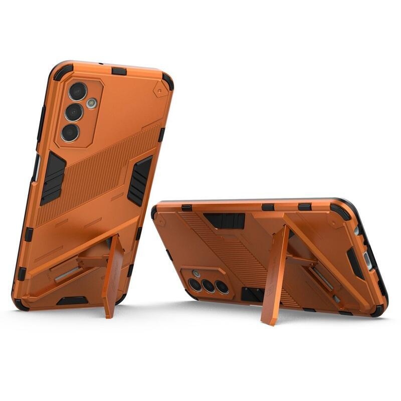 Armory odolný hybridný kryt s výklopným stojanom pre mobil Samsung Galaxy M13 4G - oranžový