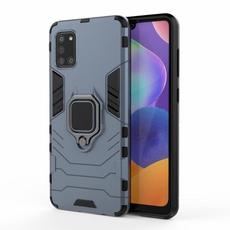 Guardy odolný hybridný obal s krúžkom na prst pre mobil Samsung Galaxy A31 - modrý