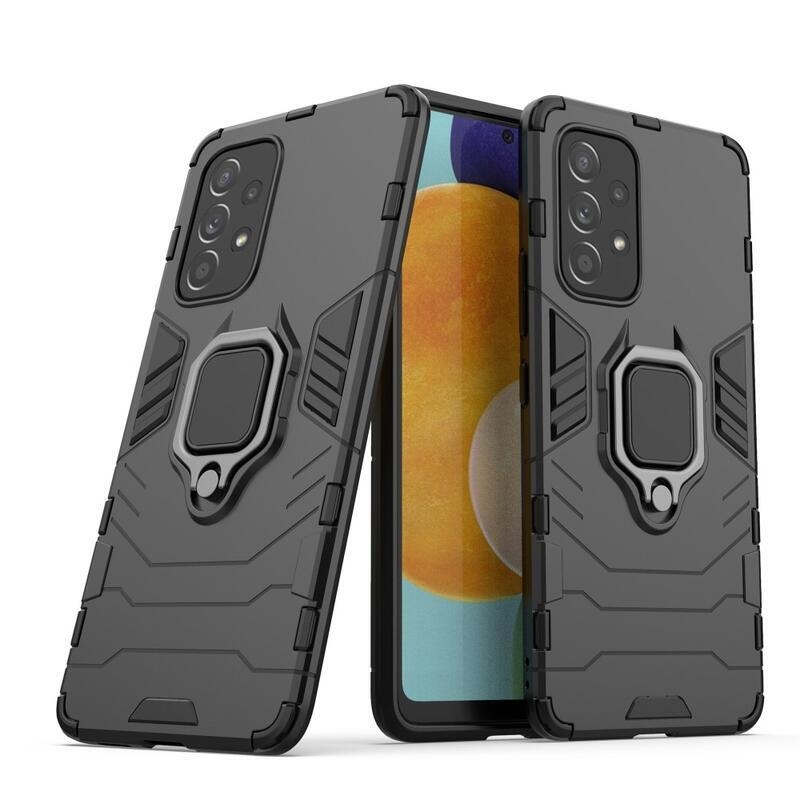 Guardy odolný hybridný kryt s úchopom na prst na mobil Samsung Galaxy A53 5G - čierny