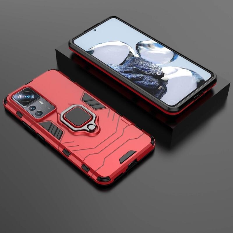 Guardy odolný hybridný kryt s úchopom na prst na mobil Xiaomi 12T/12T Pro - červený