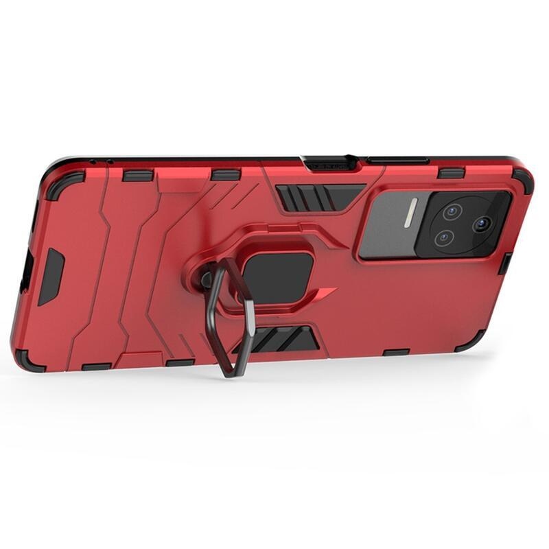 Guardy odolný hybridný kryt s úchopom na prst na mobil Xiaomi Poco F4 5G - červený