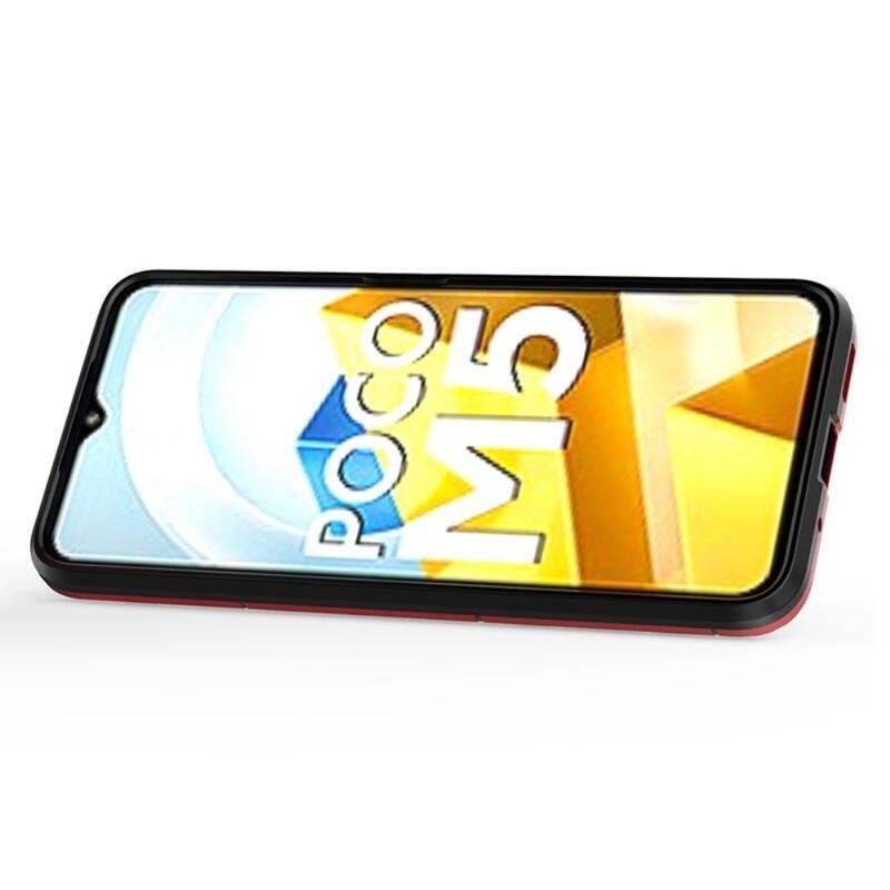 Guardy odolný hybridný kryt s úchopom na prst na mobil Xiaomi Poco M5 - červený