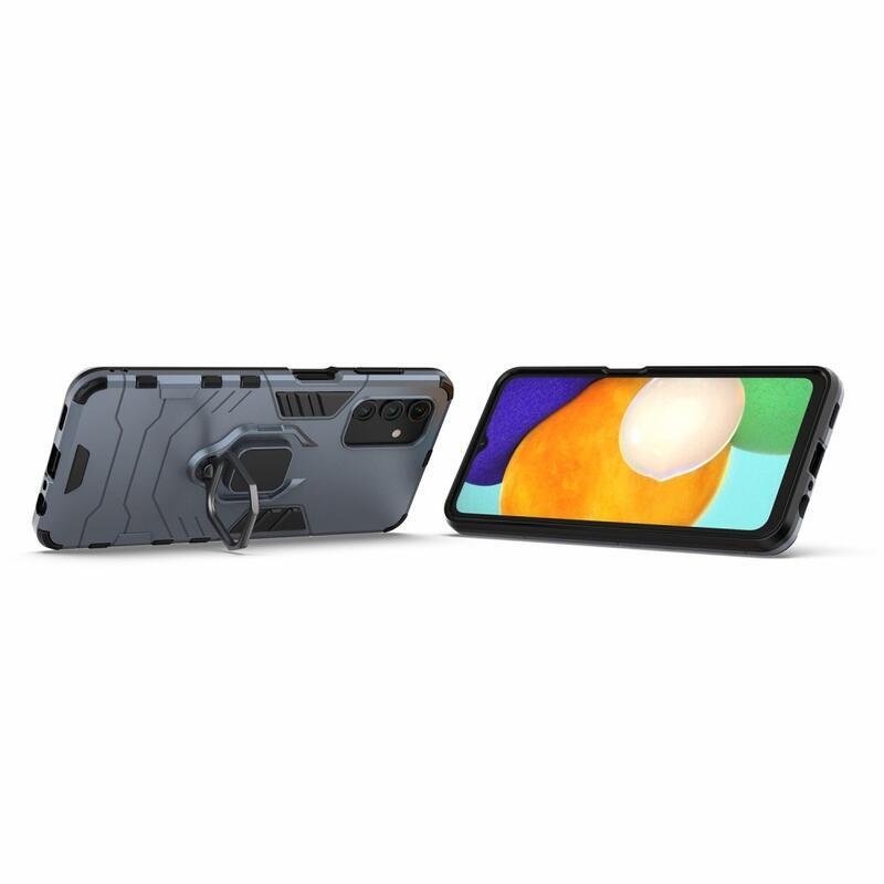 Guardy odolný hybridný kryt s úchopom na prst pre mobil Samsung Galaxy A13 5G/Galaxy A04s (164.7 x 76.7 x 9.1 mm) - tmavomodrý