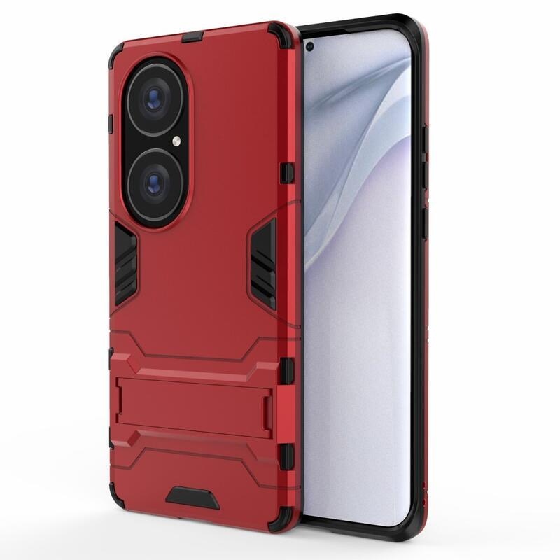 Guard odolný hybridný kryt s výklopným stojanom pre mobil Huawei P50 Pro - červený