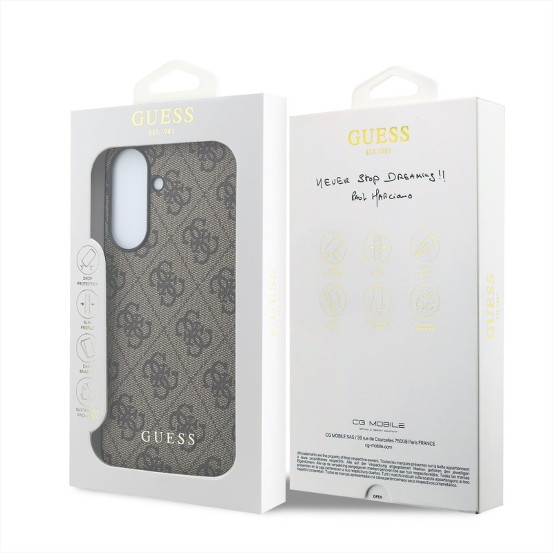 Guess 4G Charm Zadný kryt pre Samsung Galaxy A57 Brown