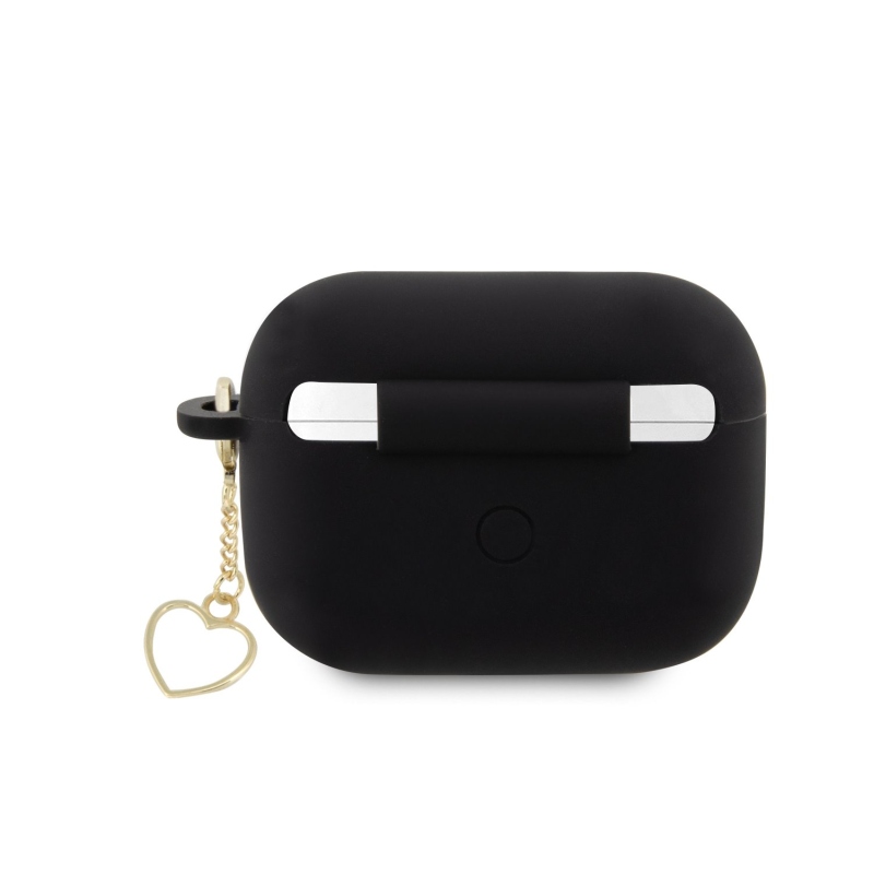 Guess 4G Charms Heart Silikonové Pouzdro pro Airpods Pro 2 Black