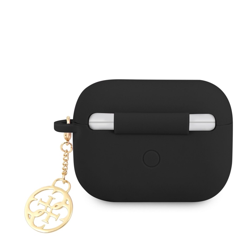 Guess 4G Charms Silikónové Puzdro pre Airpods Pro Black