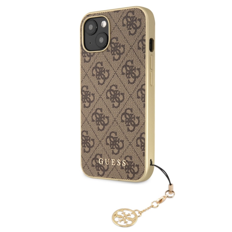 Guess 4G Charms Zadný Kryt pre iPhone 13 Brown