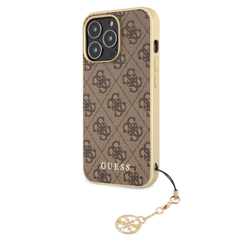 Guess 4G Charms Zadný Kryt pre iPhone 13 Pro Max Brown