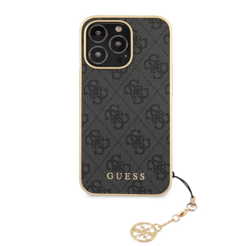 Guess 4G Charms Zadný Kryt pre iPhone 13 Pro Max Grey