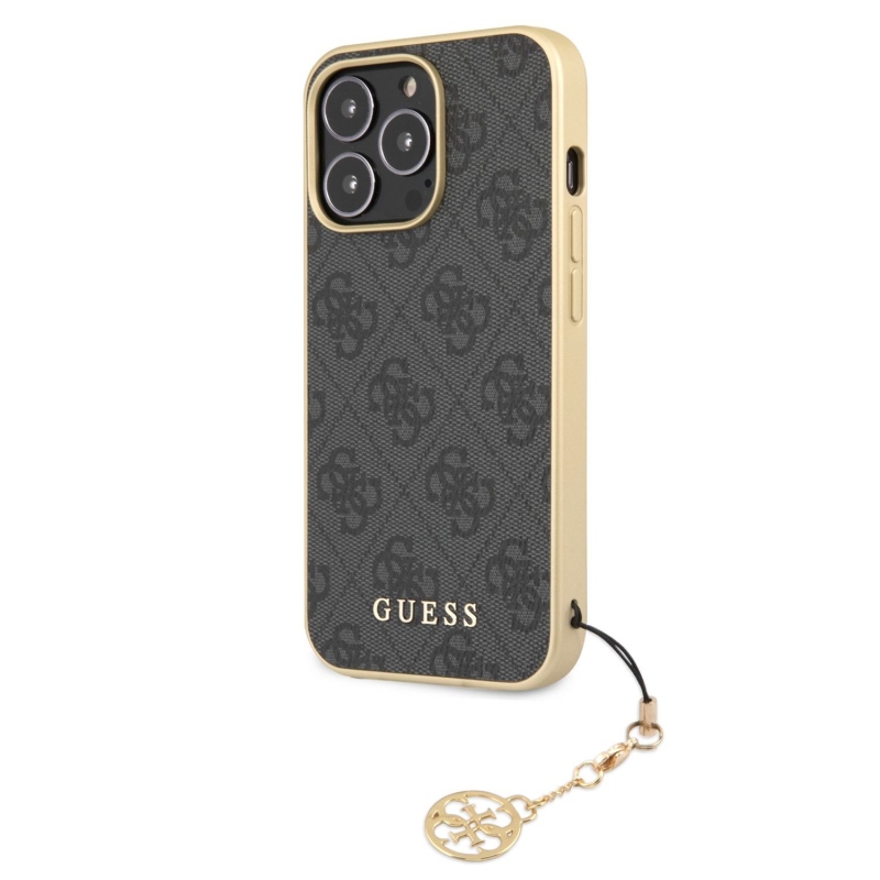 Guess 4G Charms Zadný Kryt pre iPhone 13 Pro Max Grey