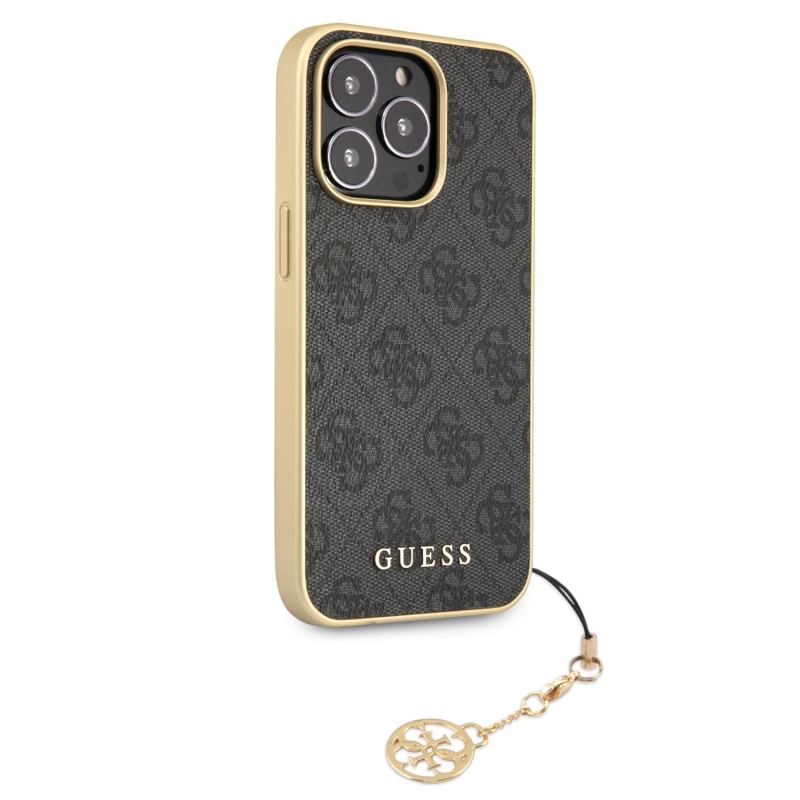 Guess 4G Charms Zadný Kryt pre iPhone 13 Pro Max Grey