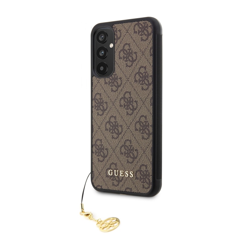 Guess 4G Charms Zadný Kryt pre Samsung Galaxy A34 5G Brown