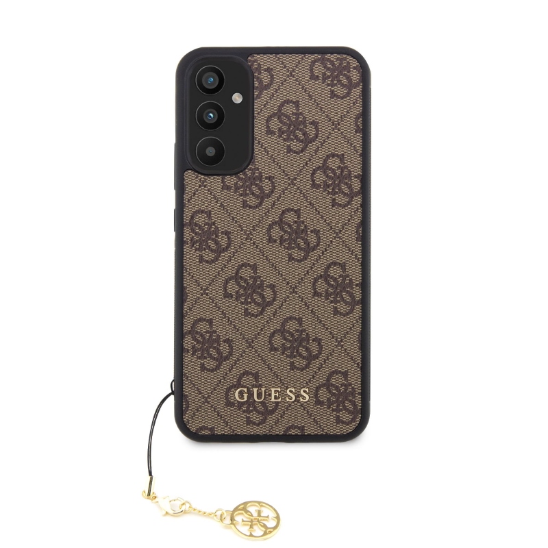 Guess 4G Charms Zadný Kryt pre Samsung Galaxy A34 5G Brown