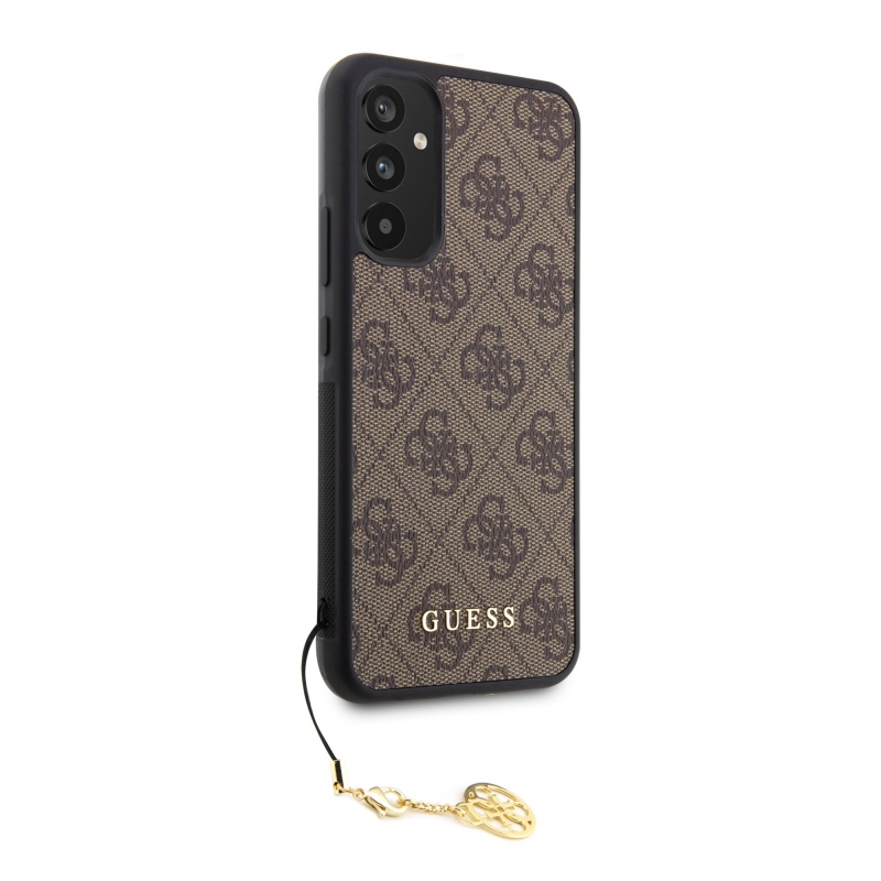 Guess 4G Charms Zadný Kryt pre Samsung Galaxy A34 5G Brown