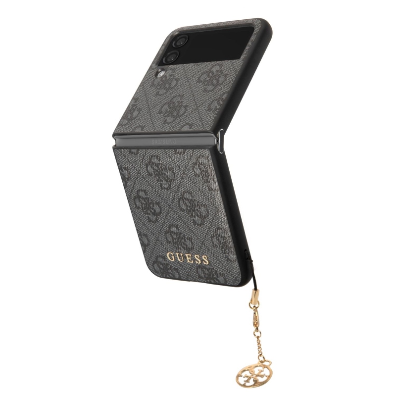 Guess 4G Charms Zadný Kryt pre Samsung Galaxy Z Flip 4 Grey