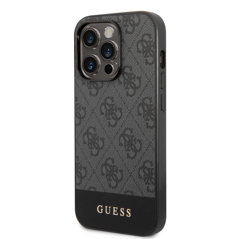 Guess 4G Stripe Zadný Kryt pre iPhone 14 Pro Max Grey