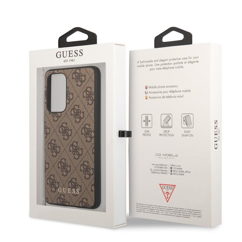 Guess charms gélový obal s pevným chrbtom na Samsung Galaxy A53 5G - hnedý