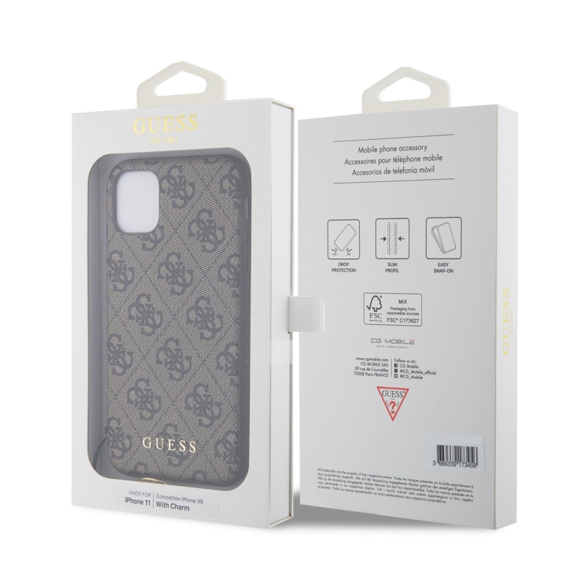 Guess Charms Hard Case 4G Brown pre iPhone 11/XR