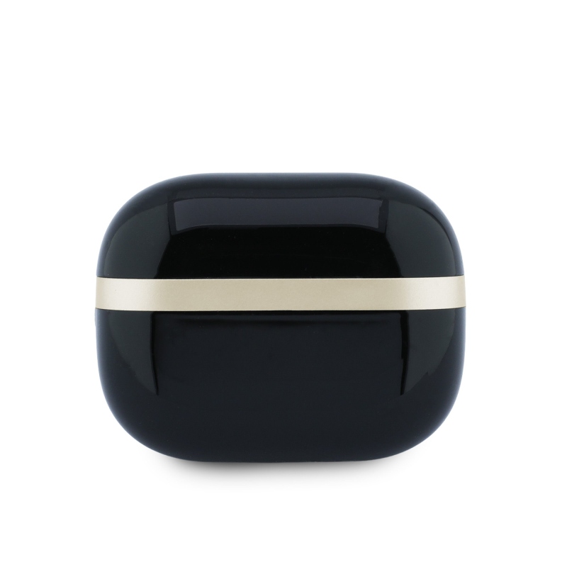 Bezdrôtové slúchadlá Guess Gold Line s lesklým povrchom TWS, čierne